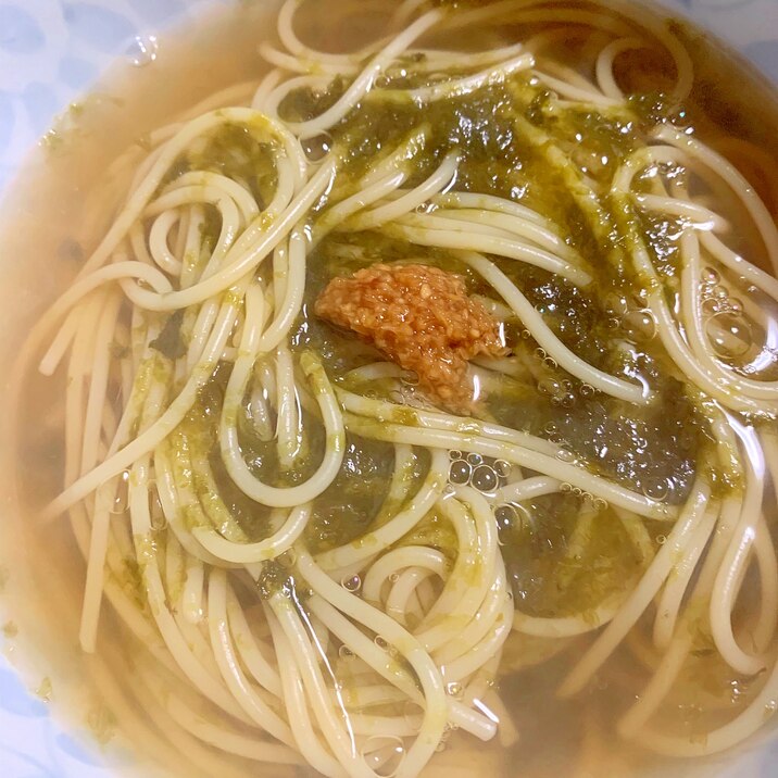 鍋ひとつで包丁いらず！ 海苔の和風スープパスタ